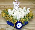 9 adet beyaz gül oyuncak  Ardahan internetten çiçek siparişi 