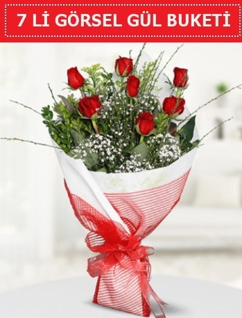 7 adet kırmızı gül buketi Aşk budur  Ardahan çiçek satışı 